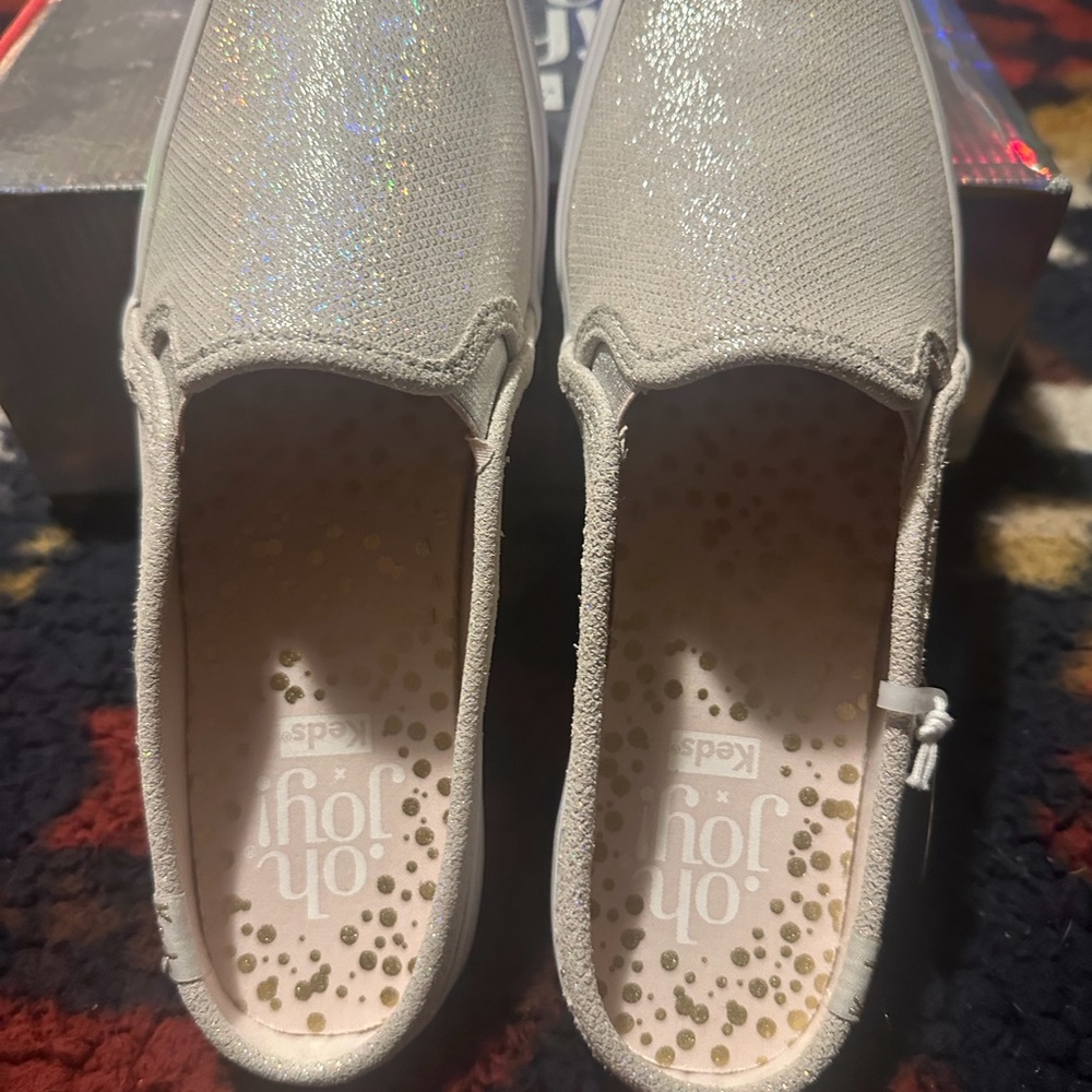 Keds Women's Slip-On Sneakers in Ivory Glitter